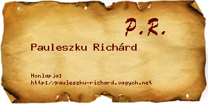 Pauleszku Richárd névjegykártya
